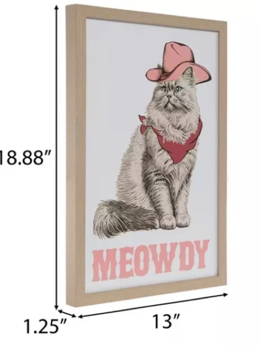 Pink Cowboy Cat Wall Art Print - Meowdy